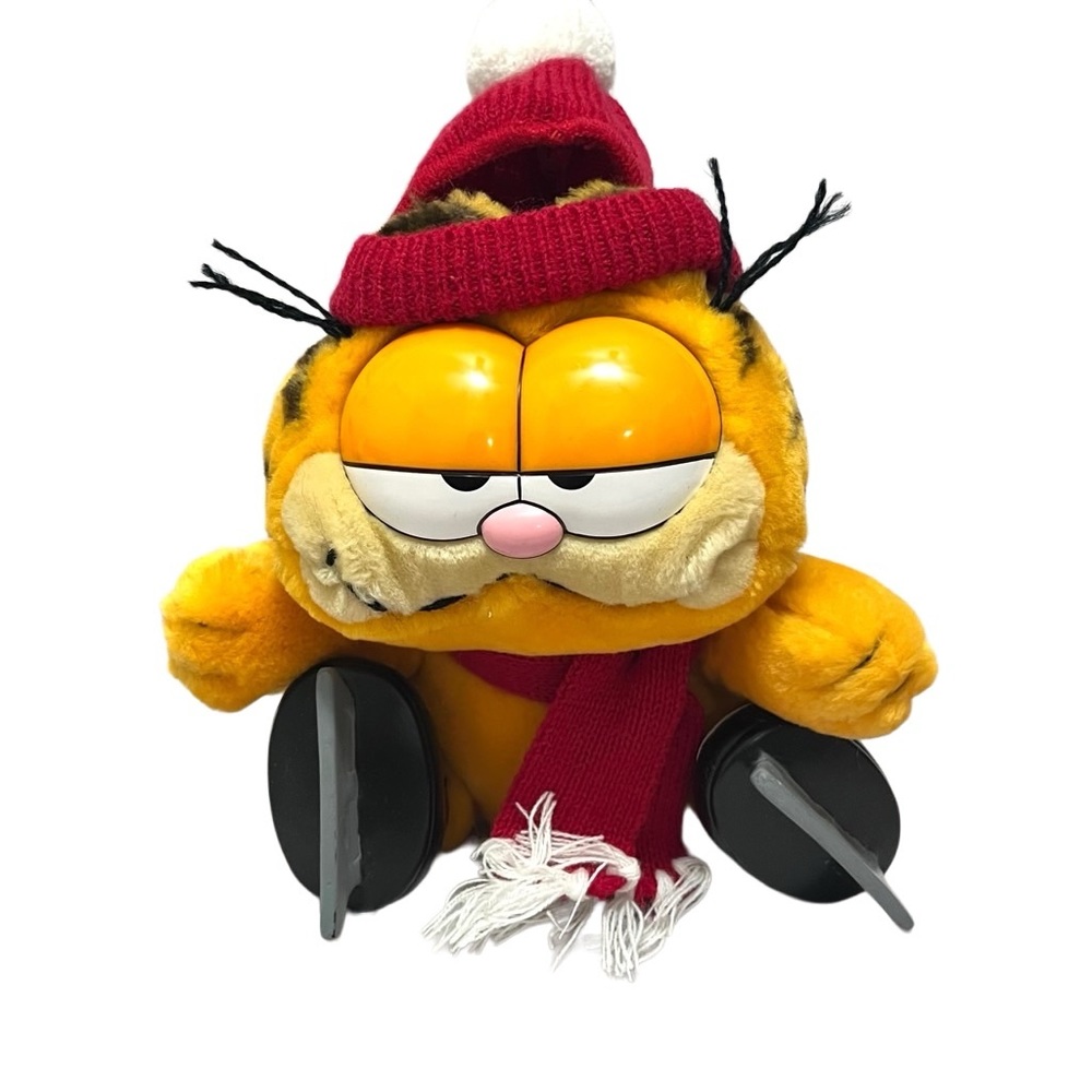 Vintage Garfield With Ice Skates 10" Stuffed Animal Plush By Dakin Inc 1978-1981